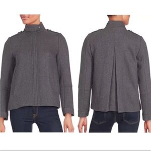 VINCE Wool Moto Military style Grey Jacket Coat